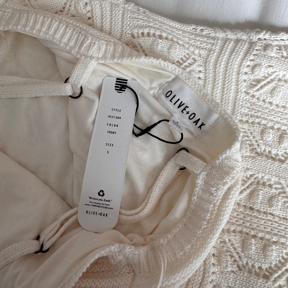 NWOT Olive & Oak Cream Knit Mini Dress S - Picture 5 of 5